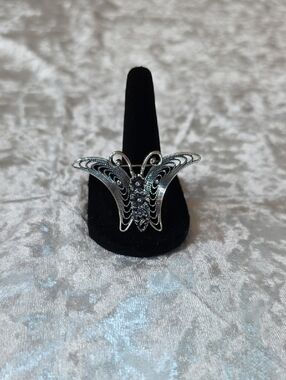 Vintage Beau Signed Butterfly Filigree Whimsy Sterling Brooch